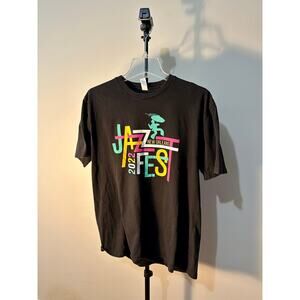 Lane Seven Cotton Large JazzFest New Orleans 2022 Black Tee